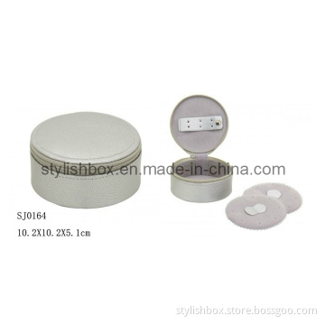 Small Round Silver Lizard PU Jewelry Box (SJ0164)